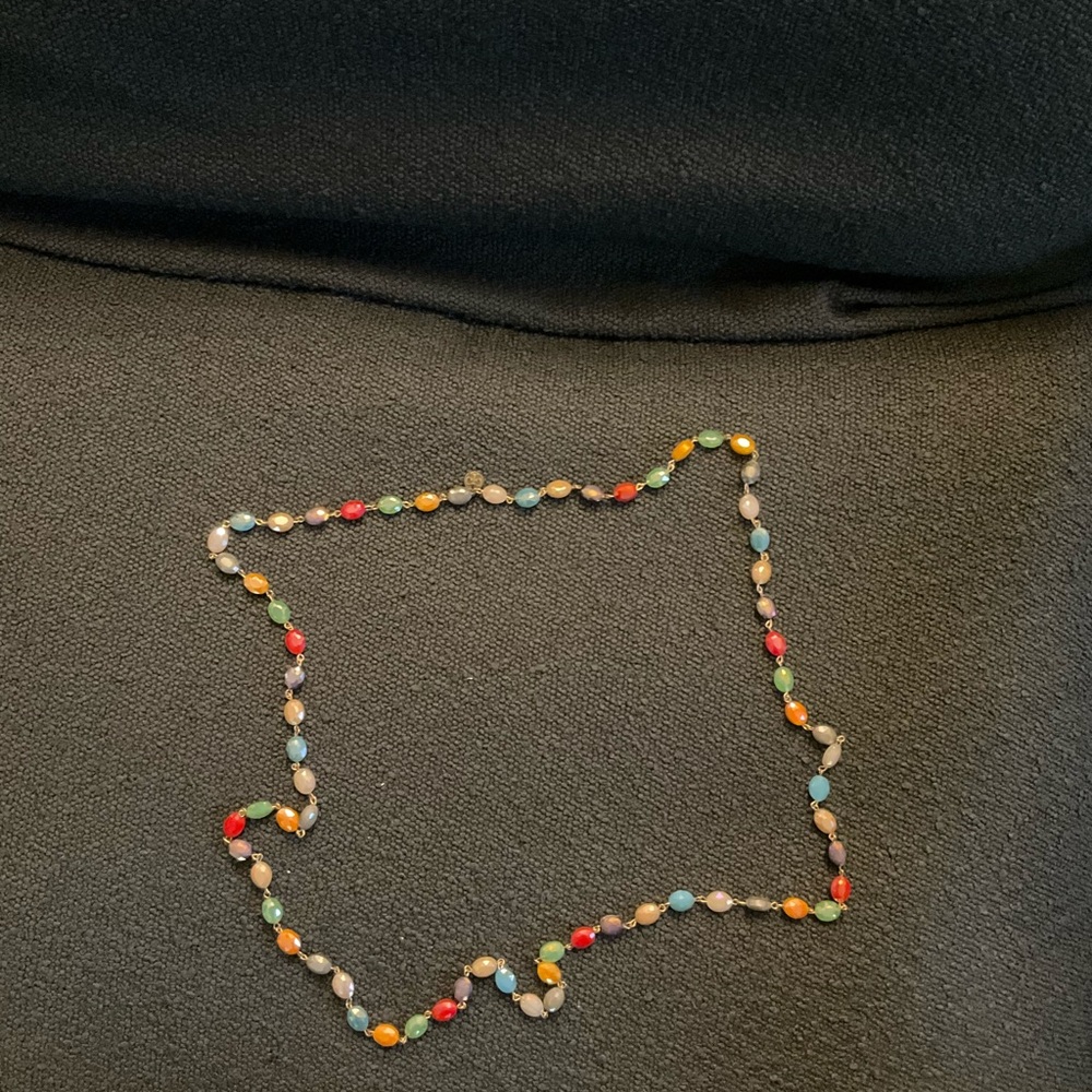 (Sue) Red and Pink Beaded Necklace with Bohemian Charm